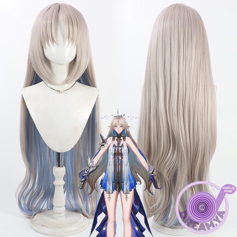 Anime Cosplay Blue Hair - Cartethyia Cosplay Wig Wuthering Waves Biege